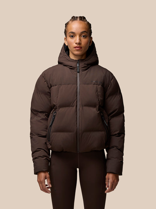 Women’s Quilts Long Sleeve Puffer Jacket - Brown