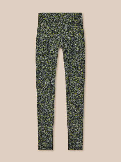 Floral-patterned leggings on a beige background