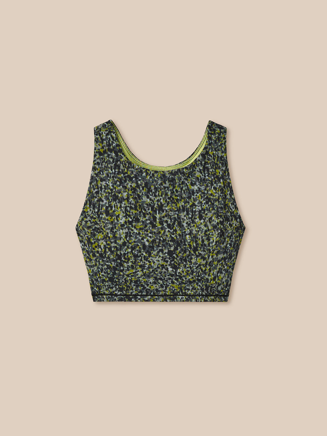 Floral-patterned crop top on a beige background