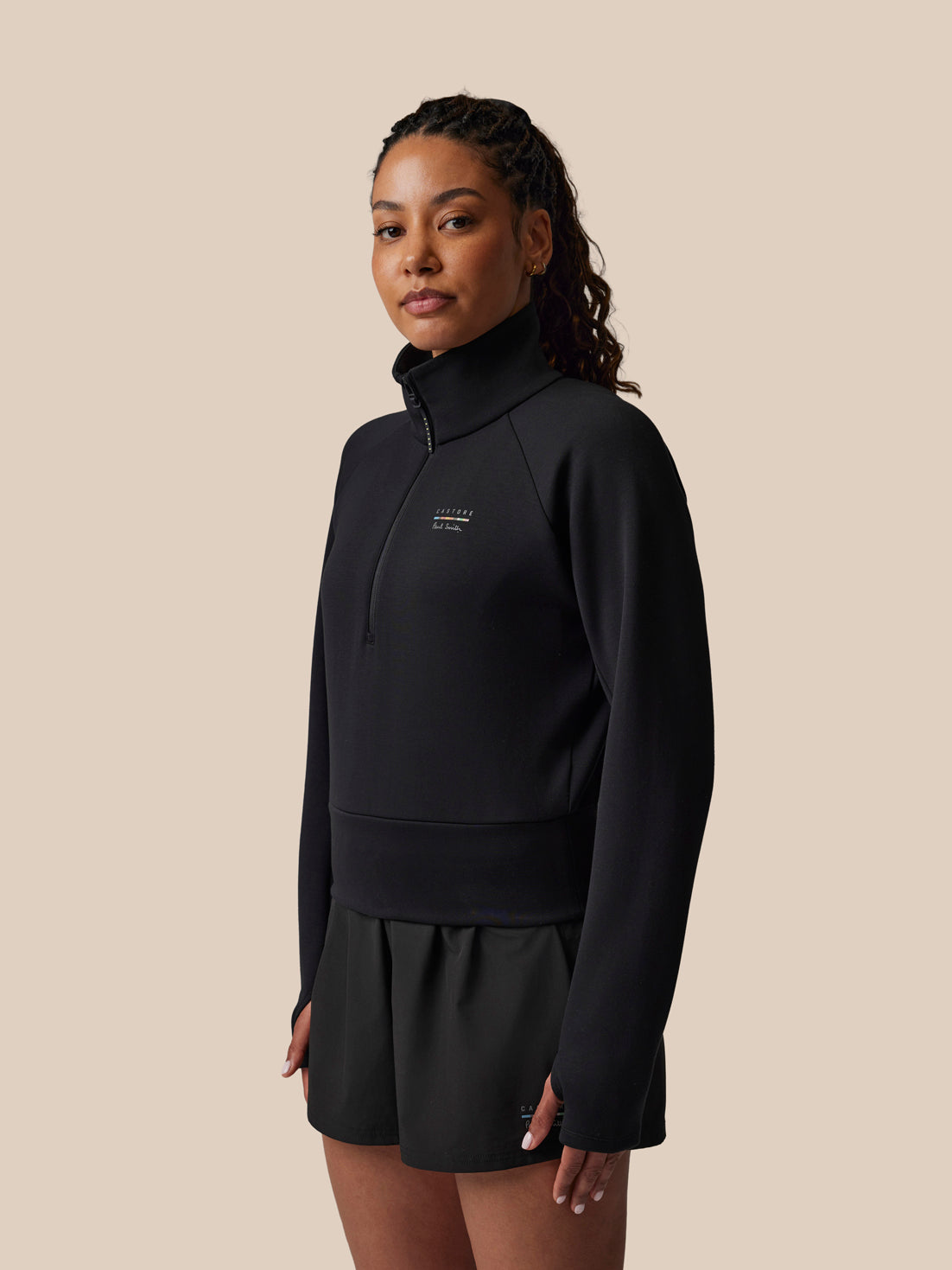 Women’s x Paul Smith Long Sleeve Technical Half Zip Top - Black - Black