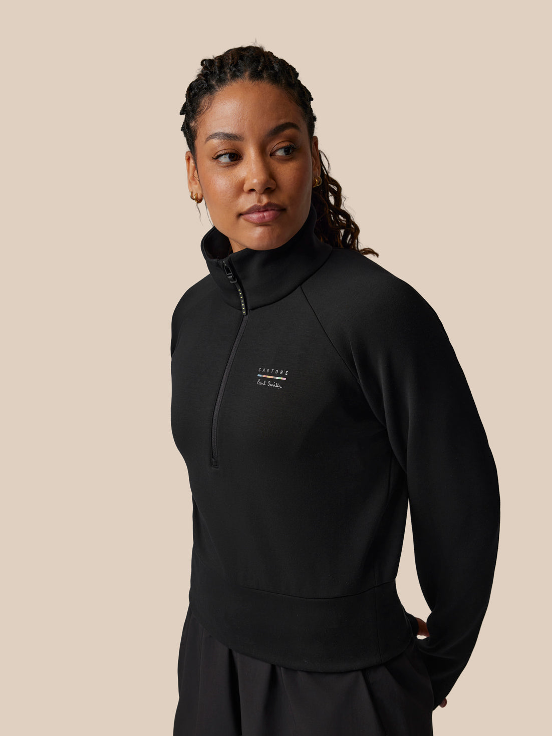 Women’s x Paul Smith Long Sleeve Technical Half Zip Top - Black - Black