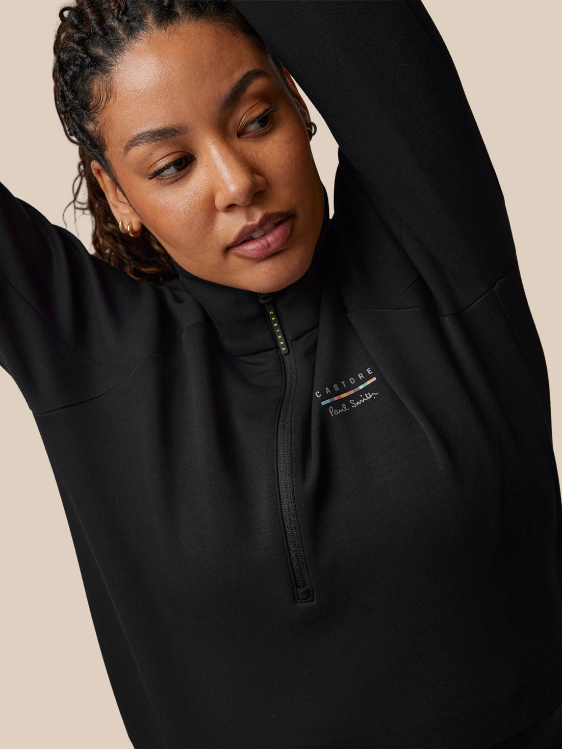 Women’s x Paul Smith Long Sleeve Technical Half Zip Top - Black - Black