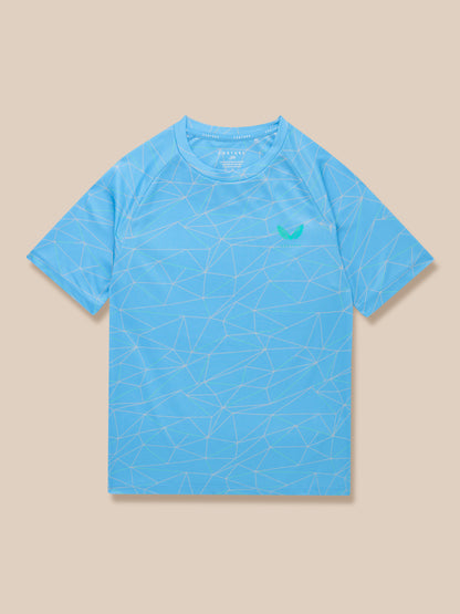 Junior’s Adapt All Over Print Short Sleeve T-Shirt - Cool Blue/Aqua