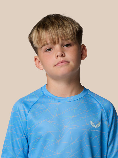 Junior’s Adapt All Over Print Short Sleeve T-Shirt - Cool Blue/Aqua