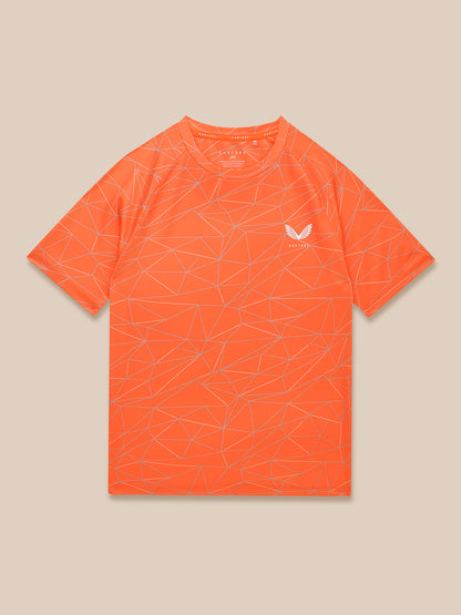 Junior’s Adapt All Over Print Short Sleeve T-Shirt - Bright Orange