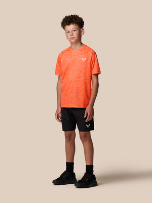 Junior’s Adapt All Over Print Short Sleeve T-Shirt - Bright Orange