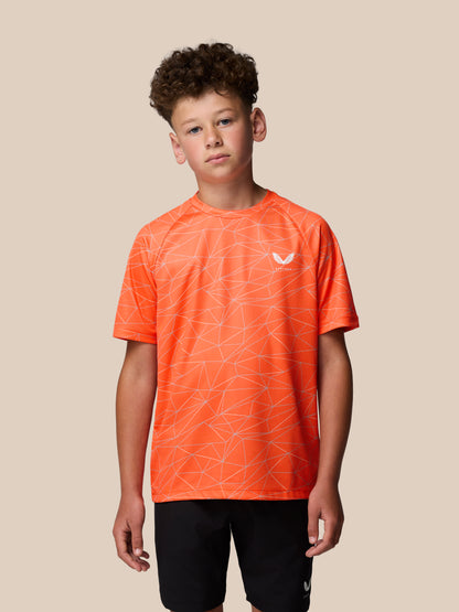 Junior’s Adapt All Over Print Short Sleeve T-Shirt - Bright Orange
