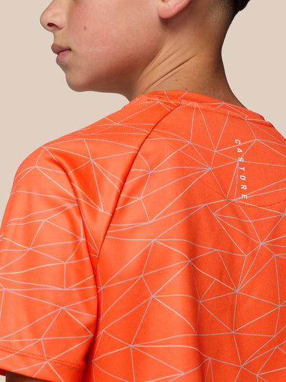 Junior’s Adapt All Over Print Short Sleeve T-Shirt - Bright Orange