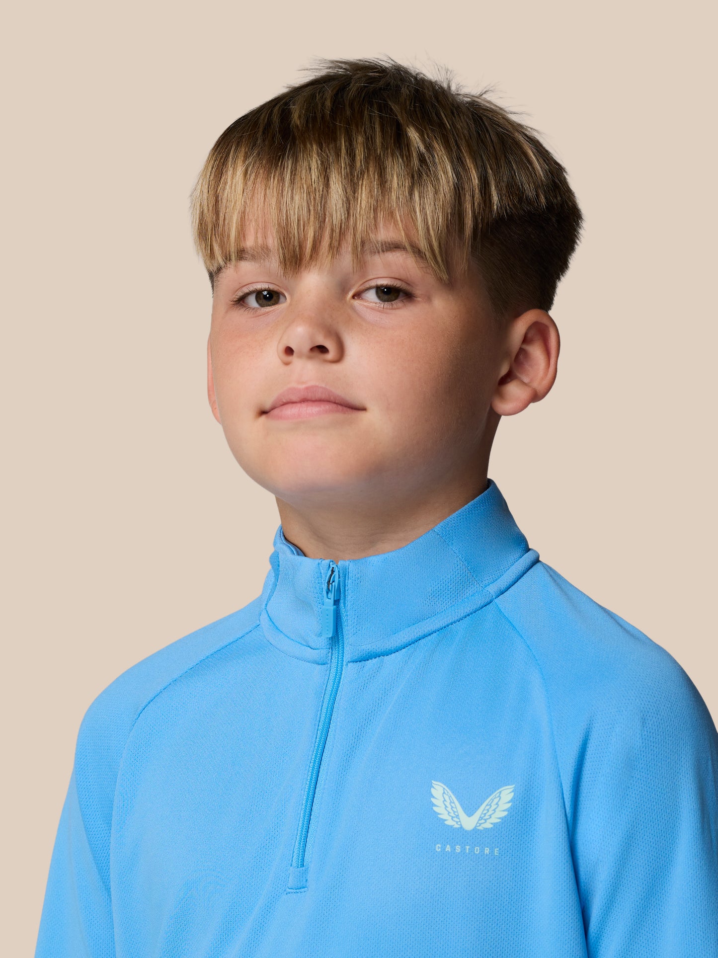 Junior Adapt Training 1/4 Zip Top - Light Blue