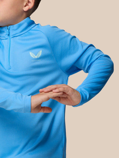 Junior Adapt Training 1/4 Zip Top - Light Blue