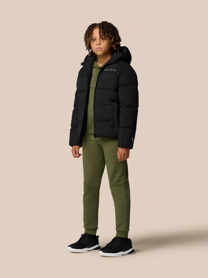 Junior Quilts Lifestyle Puffer Jacket - Black/Mid Grey