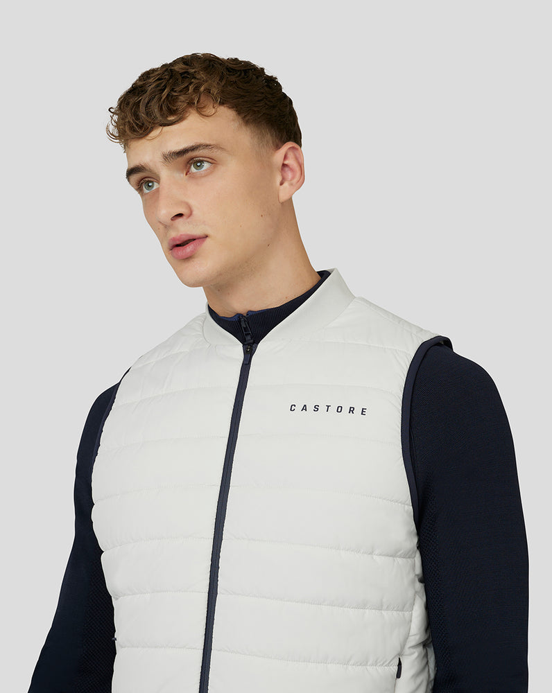 Men's Golf Quilted Gilet - Stone Grey
