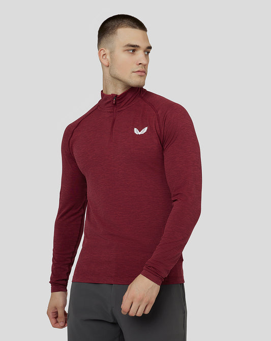 Men's Golf Seamless Long Sleeve Mock Neck - Cabernet