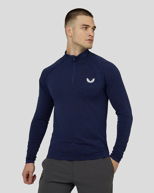 Men's Golf Seamless Long Sleeve Mock Neck - Navy