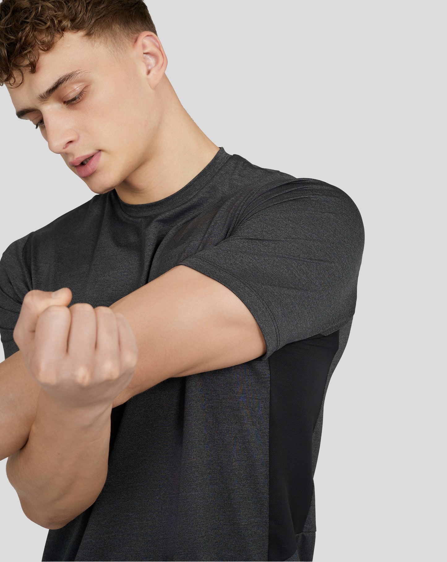 Men's Mesh Mix T-shirt - Charcoal Marl