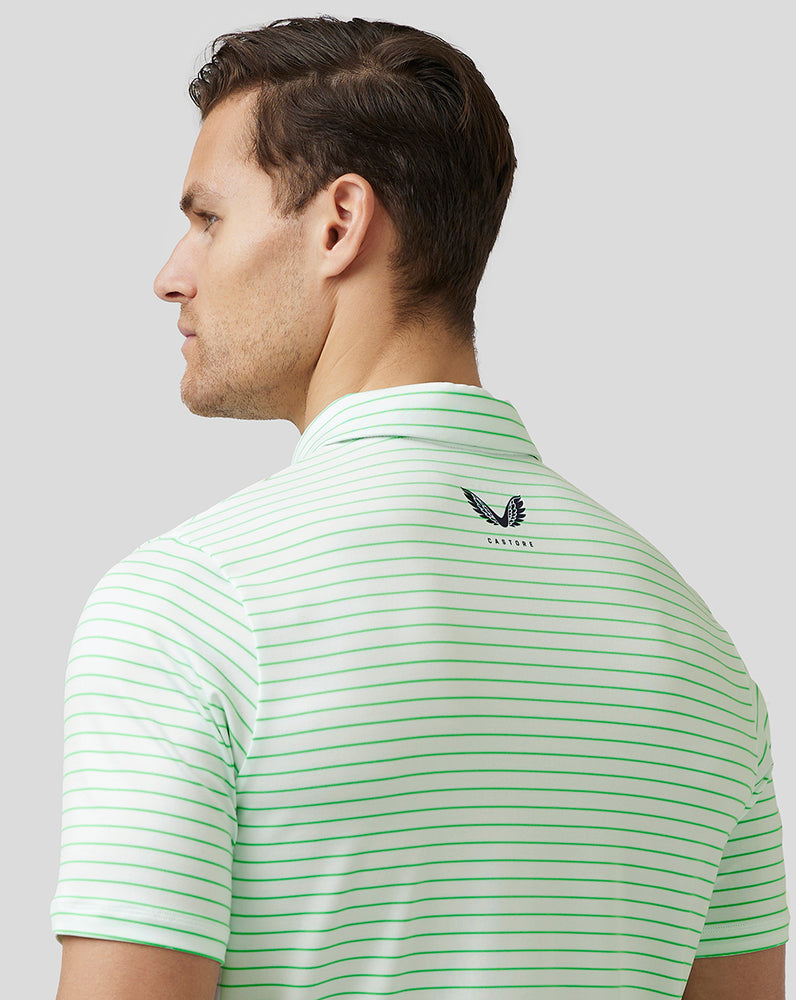Men’s Golf Yarn Dye Stripe Polo - Lime