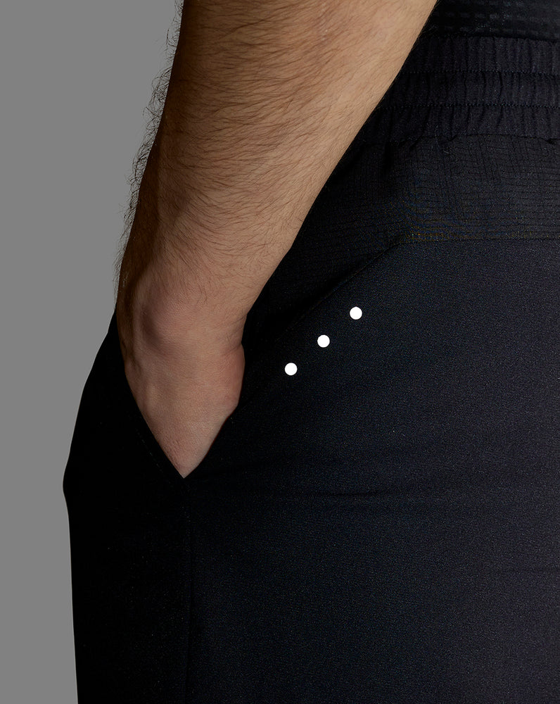 Men's Light Breathable Woven Shorts - Black/Silver