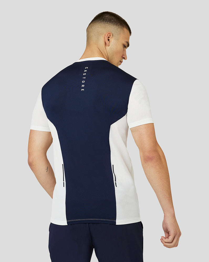 Men's Apex Short Sleeve Active Mesh T-Shirt - White/Navy