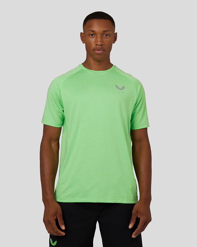 Men’s Flow Short Sleeve Panel T-Shirt - Bright Green – Castore