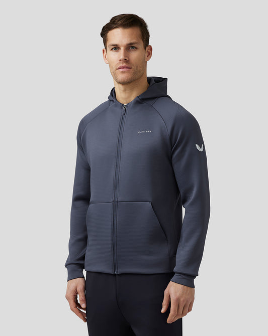 Men’s Aeroscuba Zip-Through Hoodie – Grey/Blue