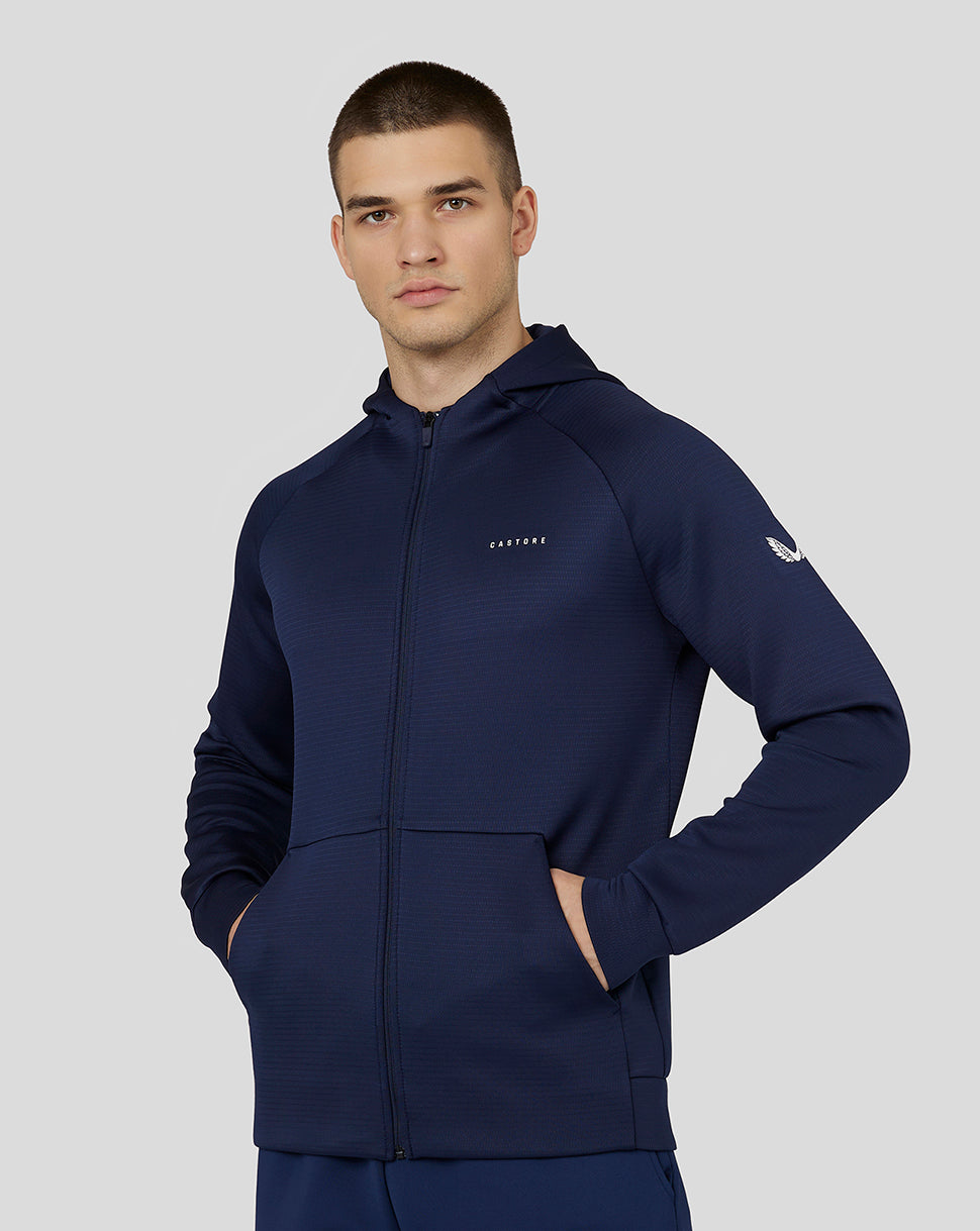 Men’s Long Sleeve Flex Zip-Through Hoodie – Navy - Navy