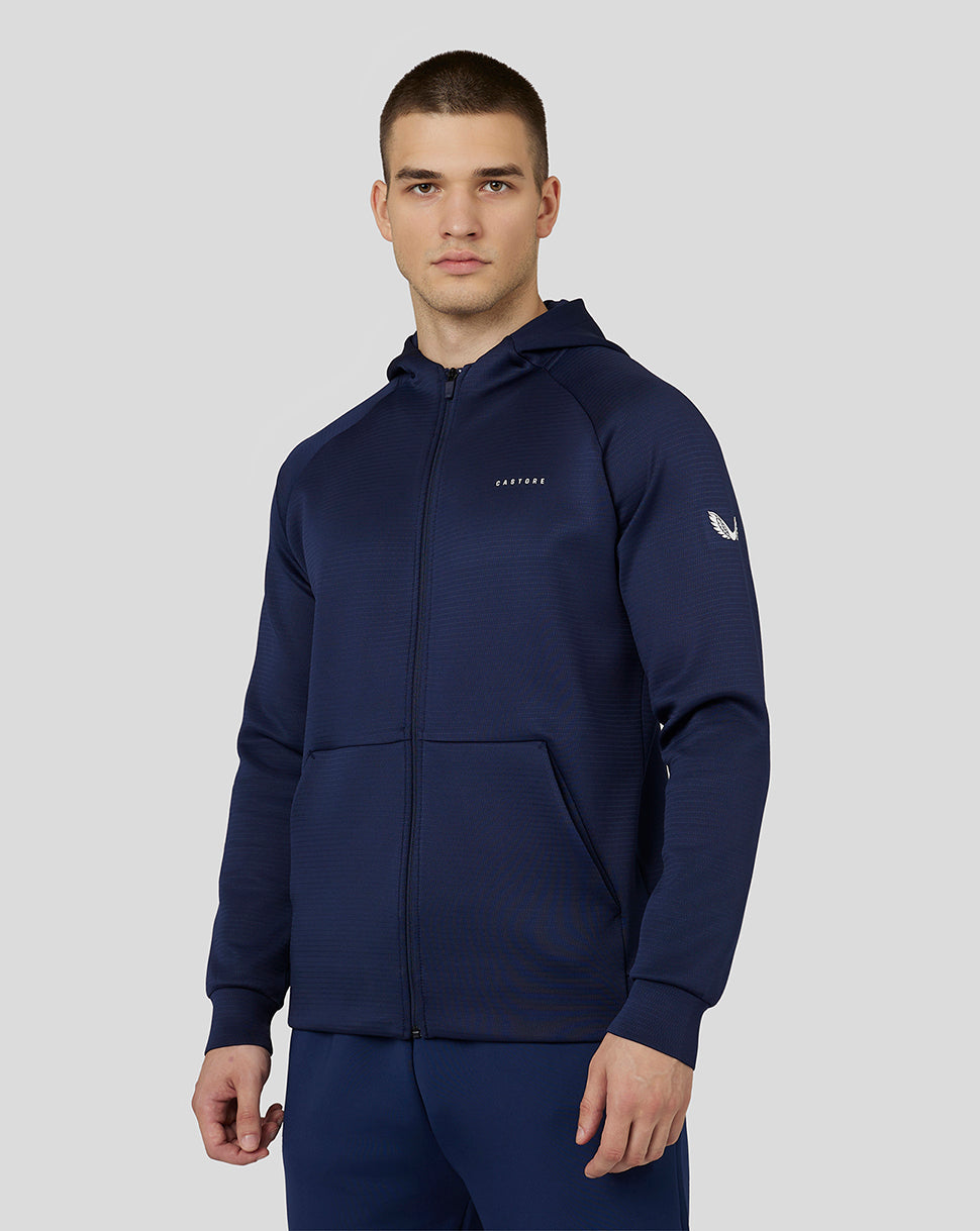 Men’s Long Sleeve Flex Zip-Through Hoodie – Navy - Navy