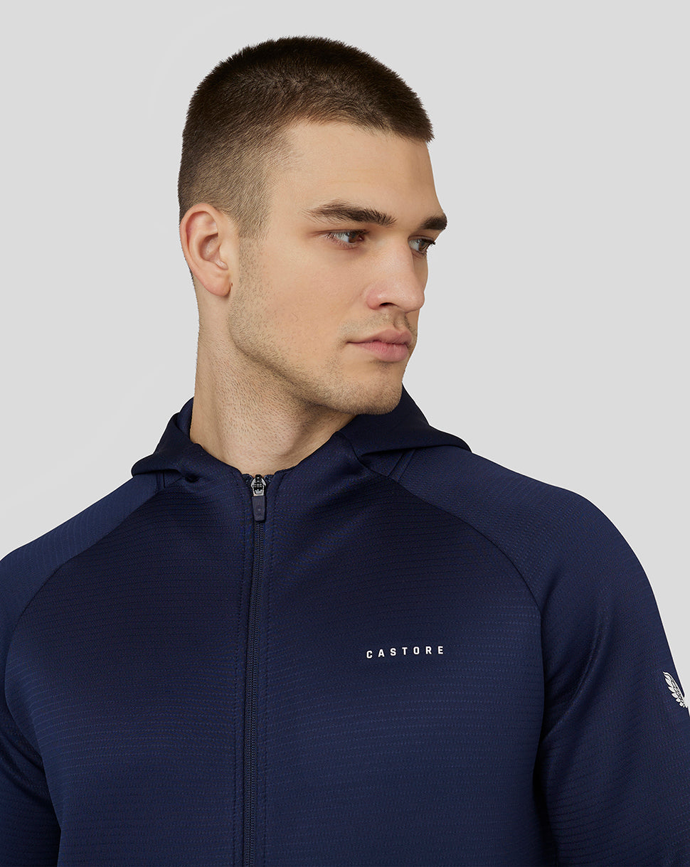 Men’s Long Sleeve Flex Zip-Through Hoodie – Navy - Navy
