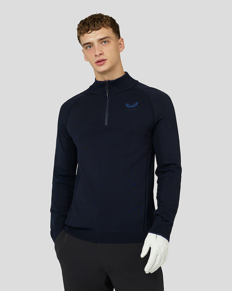 Men's Golf Knitted 1/4 Zip - Midnight Navy