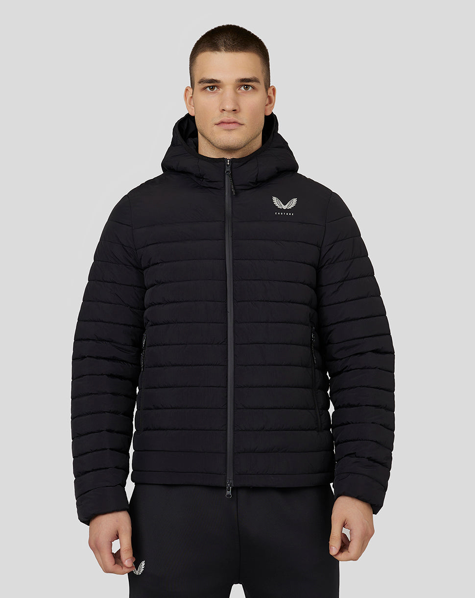 Men’s Hooded Puffer Jacket – Black - Black