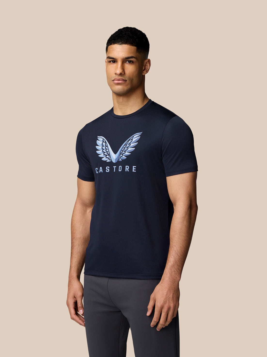 Grafik Training T-Shirt – Mitternachtsblau - Midnight Navy/Sky Blue