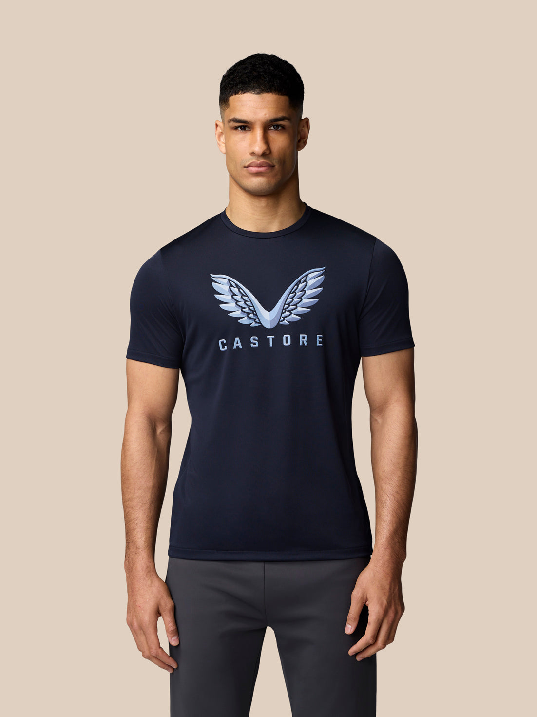 Grafik Training T-Shirt – Mitternachtsblau - Midnight Navy/Sky Blue