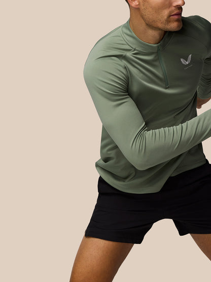 Adapt Training 1/4 Zip Top - Thyme/Mint