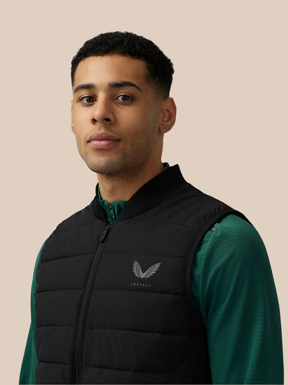 Men’s Apex Breathable Woven Hybrid Quilted Gilet - Black