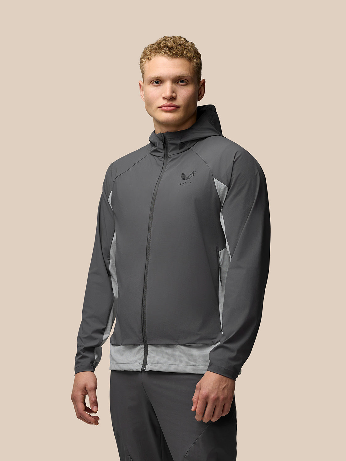 Men’s Flex Woven Hooded Jacket – Gunmetal