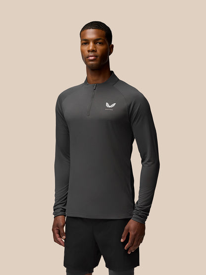 Men’s Flow Long Sleeve Breathable Quarter Zip Top - Gunmetal Black