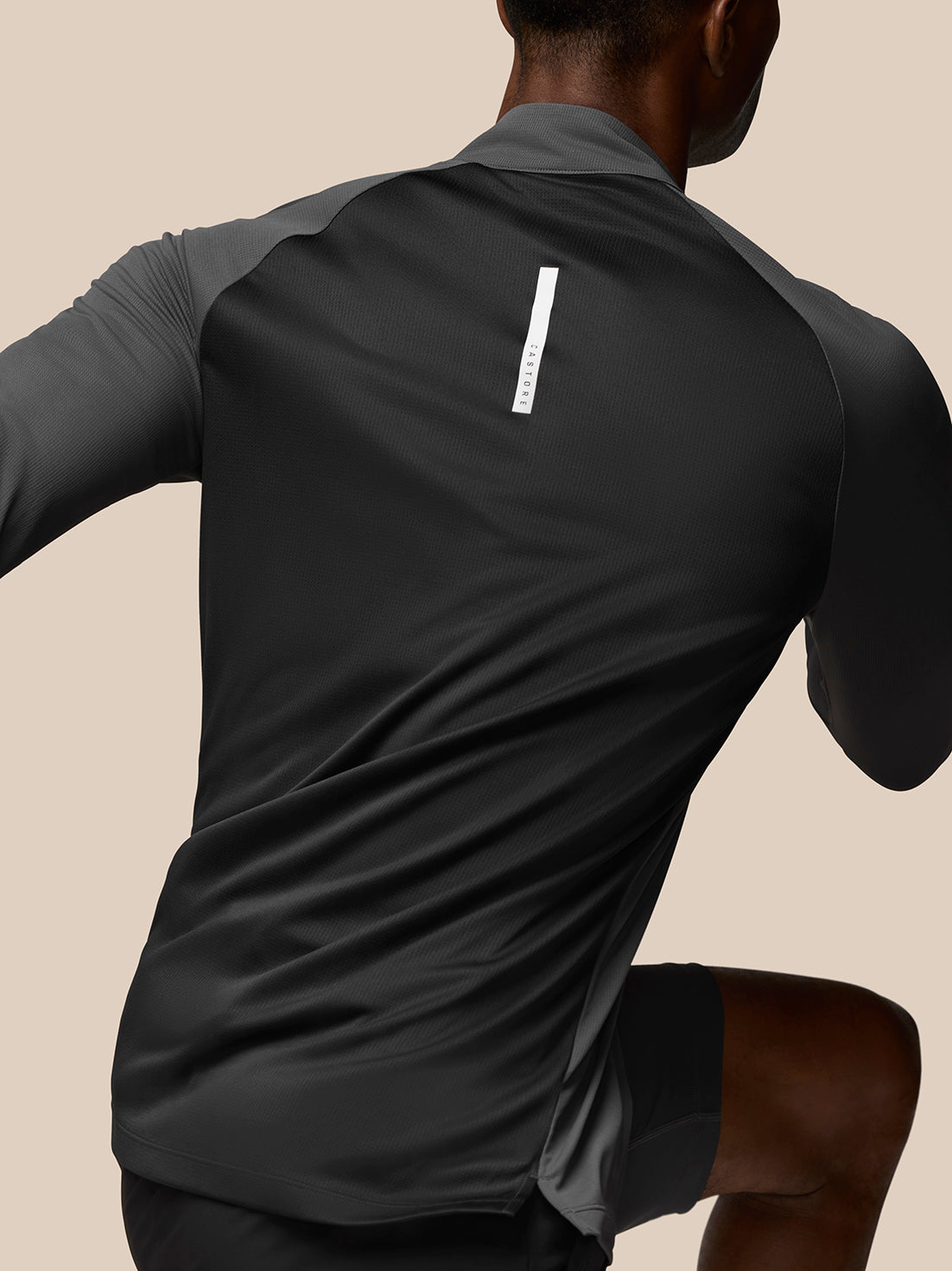 Men’s Flow Long Sleeve Breathable Quarter Zip Top - Gunmetal Black