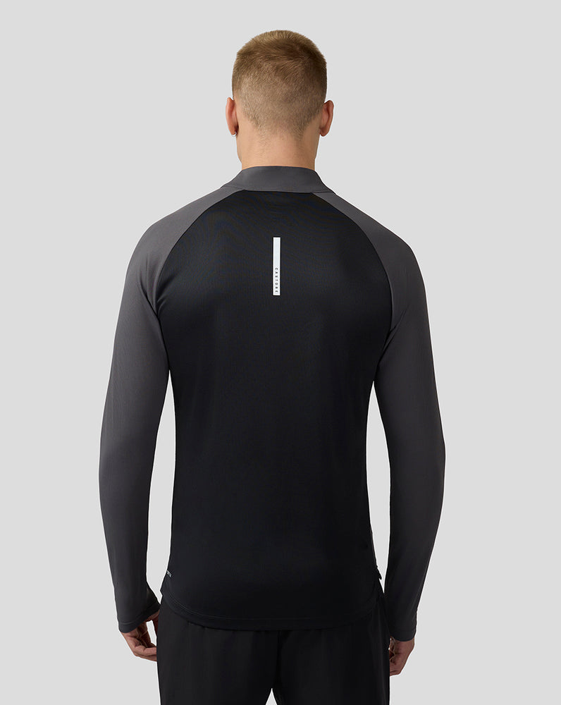 Men’s Flow Long Sleeve Breathable Quarter Zip Top - Gunmetal Black