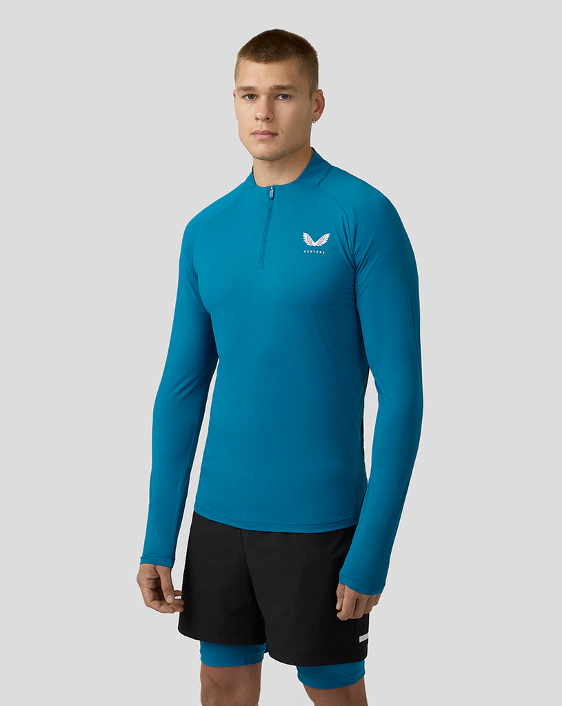 Men’s Flow Long Sleeve Breathable Quarter Zip Top - Dark Aqua