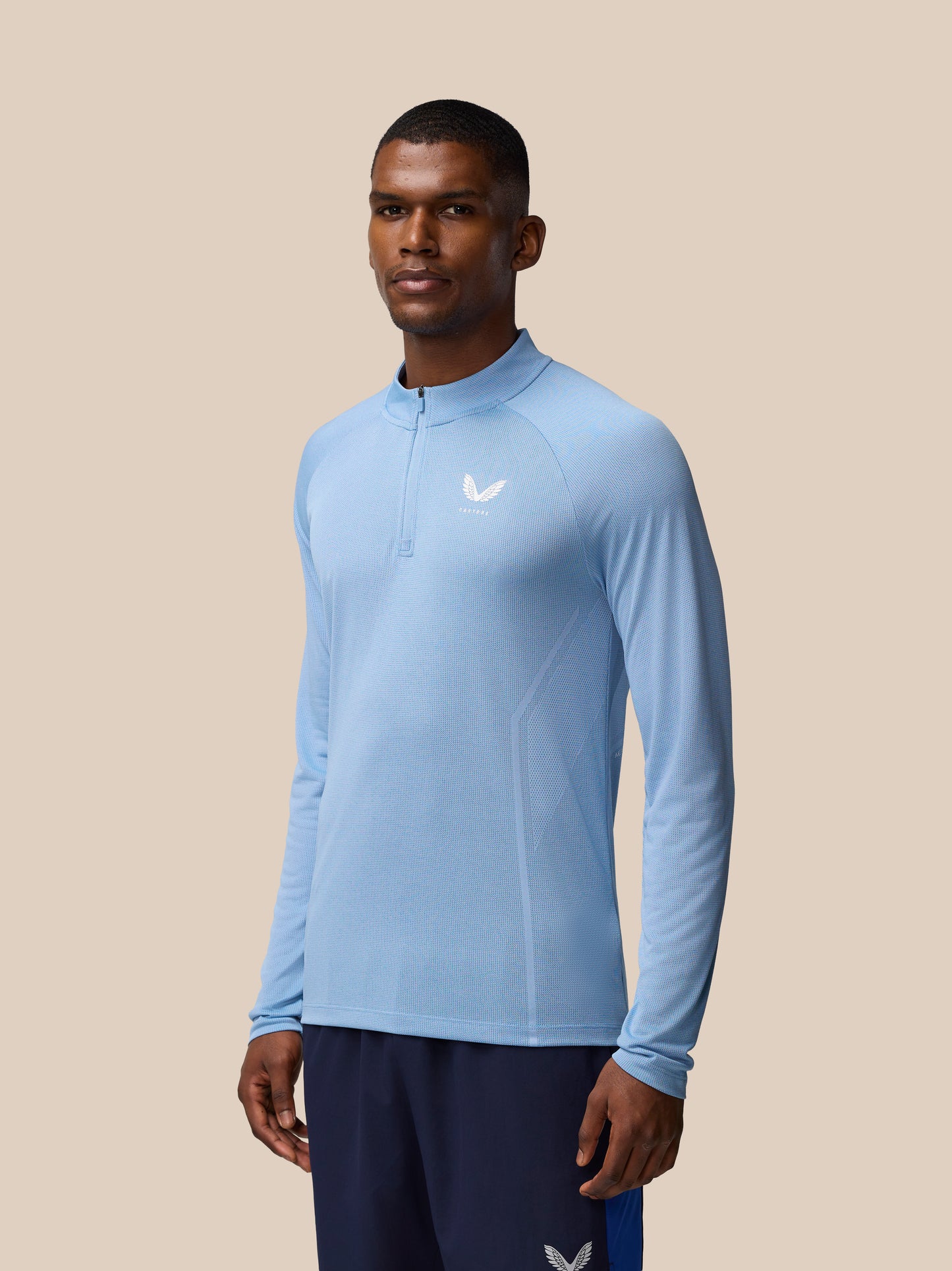Apex Training 1/4 Zip Top - Sky Blue