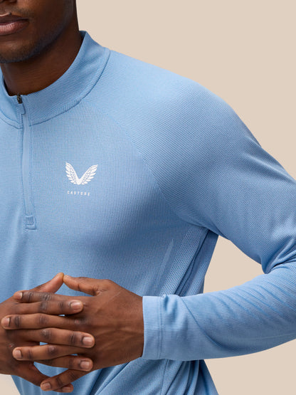 Apex Training 1/4 Zip Top - Sky Blue
