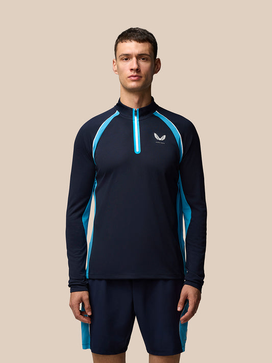 Men's Tennis Aeromesh 1/4 Zip - Midnight Navy