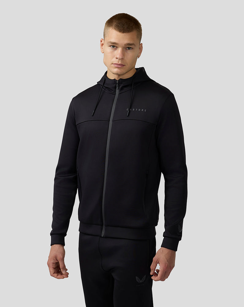 Men’s Scuba Long Sleeve Zip Through Hoodie – Black