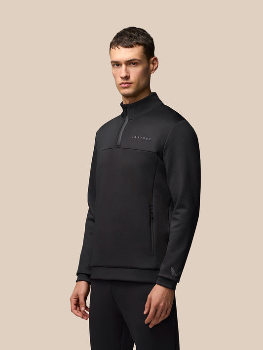 Men’s Scuba Long Sleeve Quarter Zip Top – Black