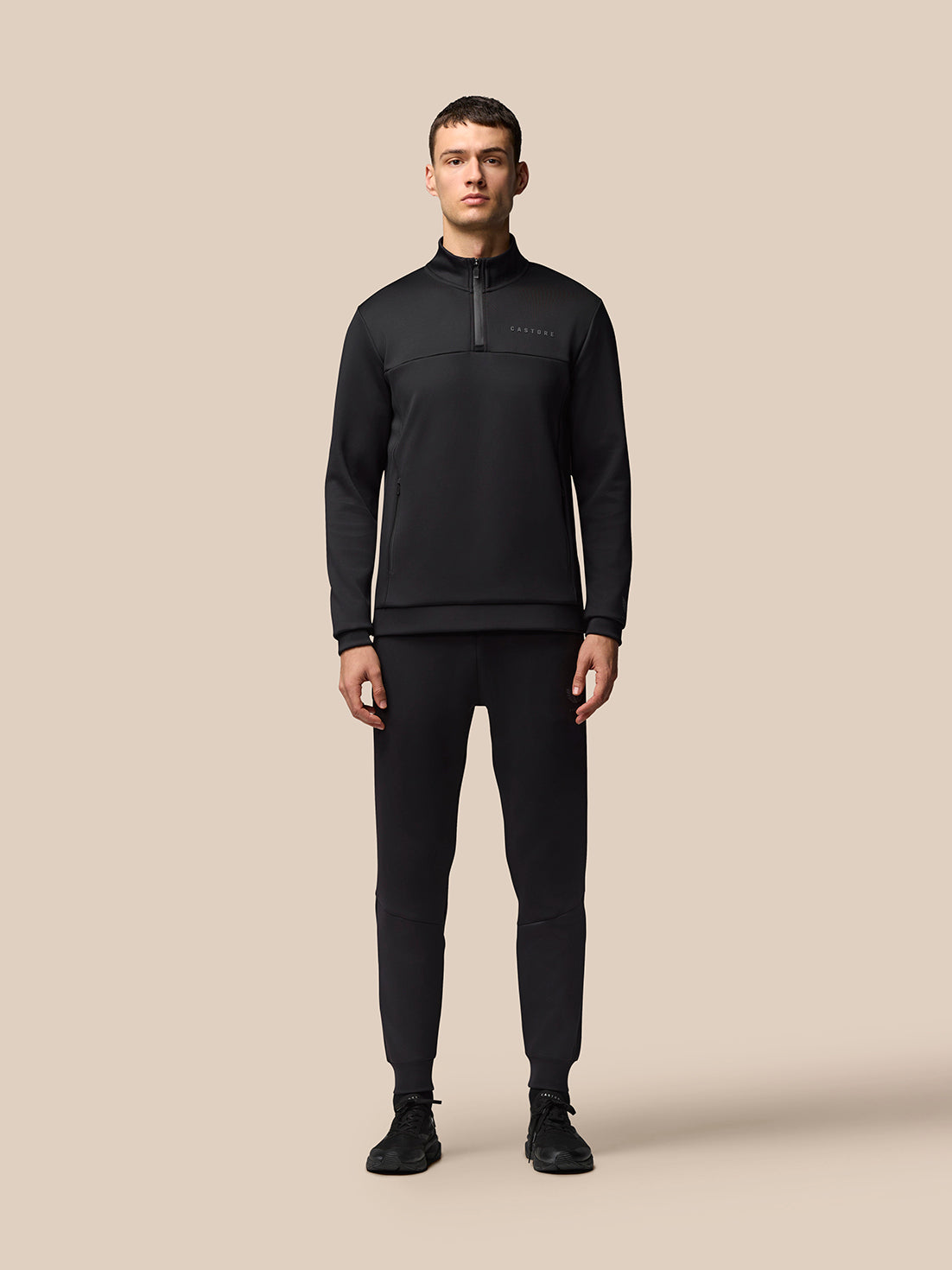 Men’s Scuba Long Sleeve Quarter Zip Top – Black