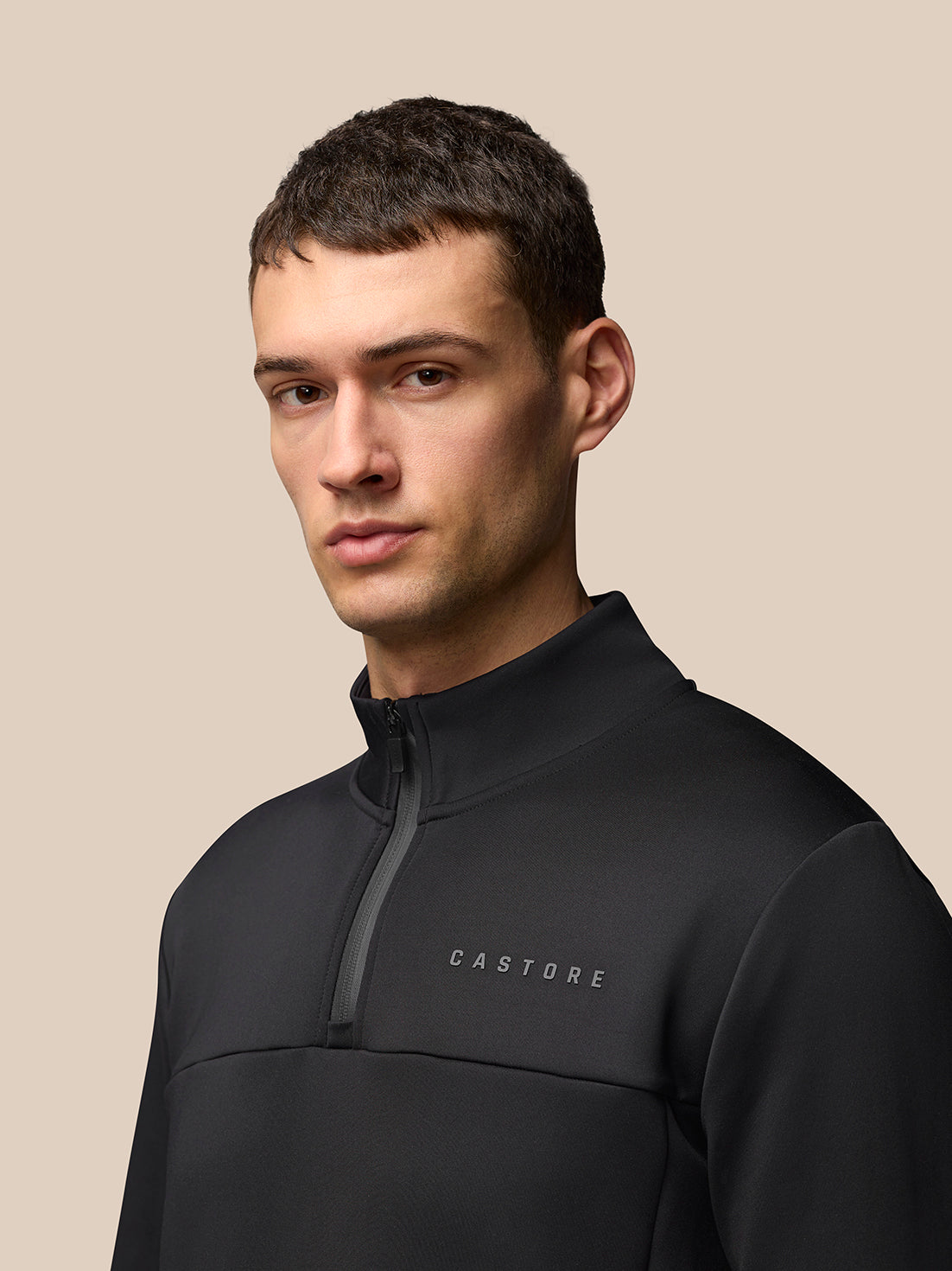 Men’s Scuba Long Sleeve Quarter Zip Top – Black