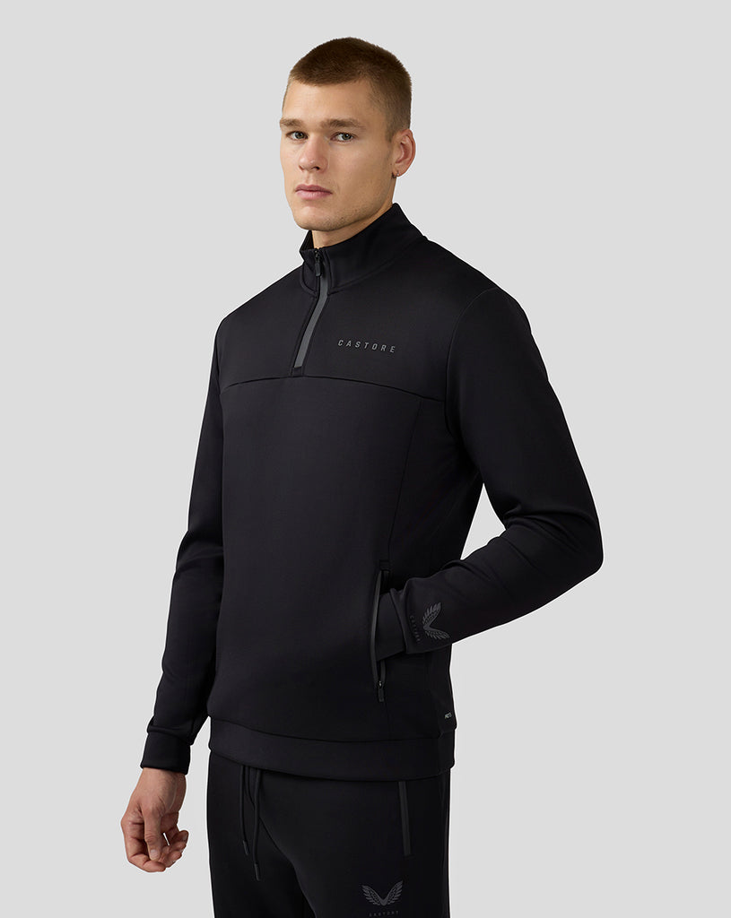 Men’s Scuba Long Sleeve Quarter Zip Top – Black