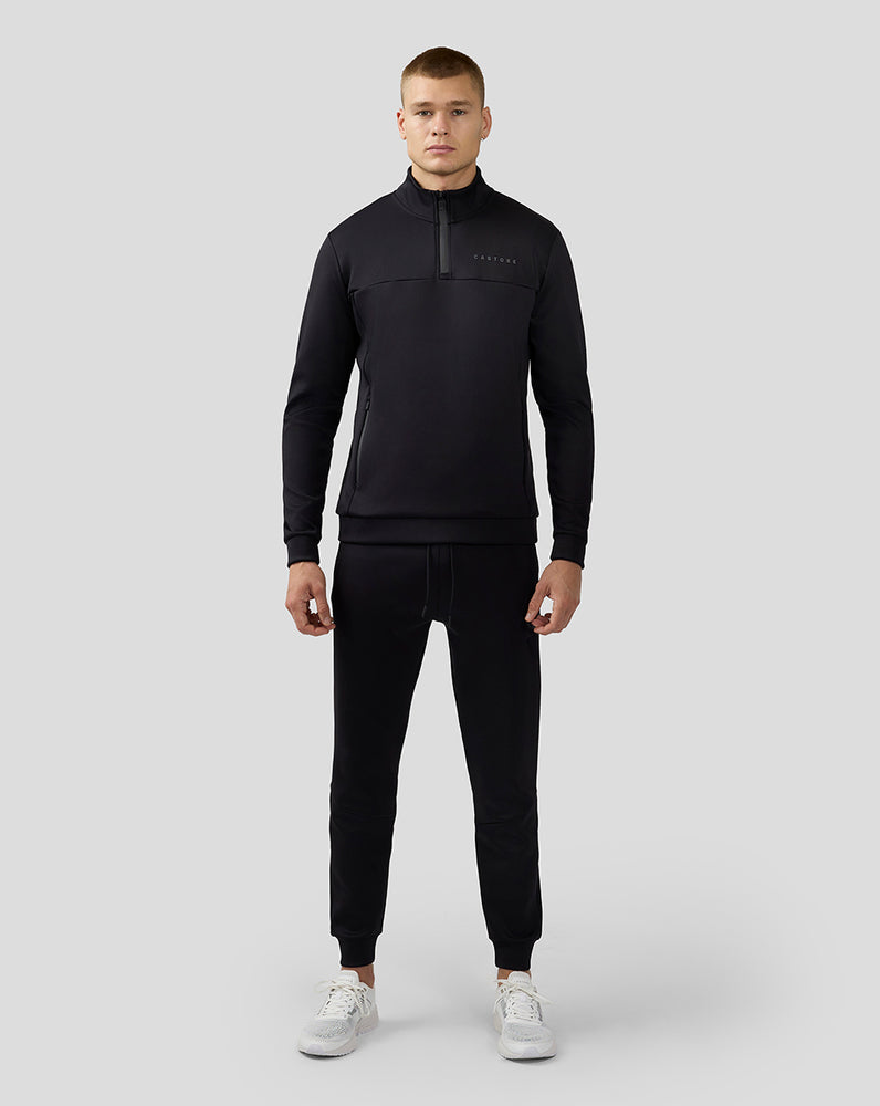 Men’s Scuba Long Sleeve Quarter Zip Top – Black