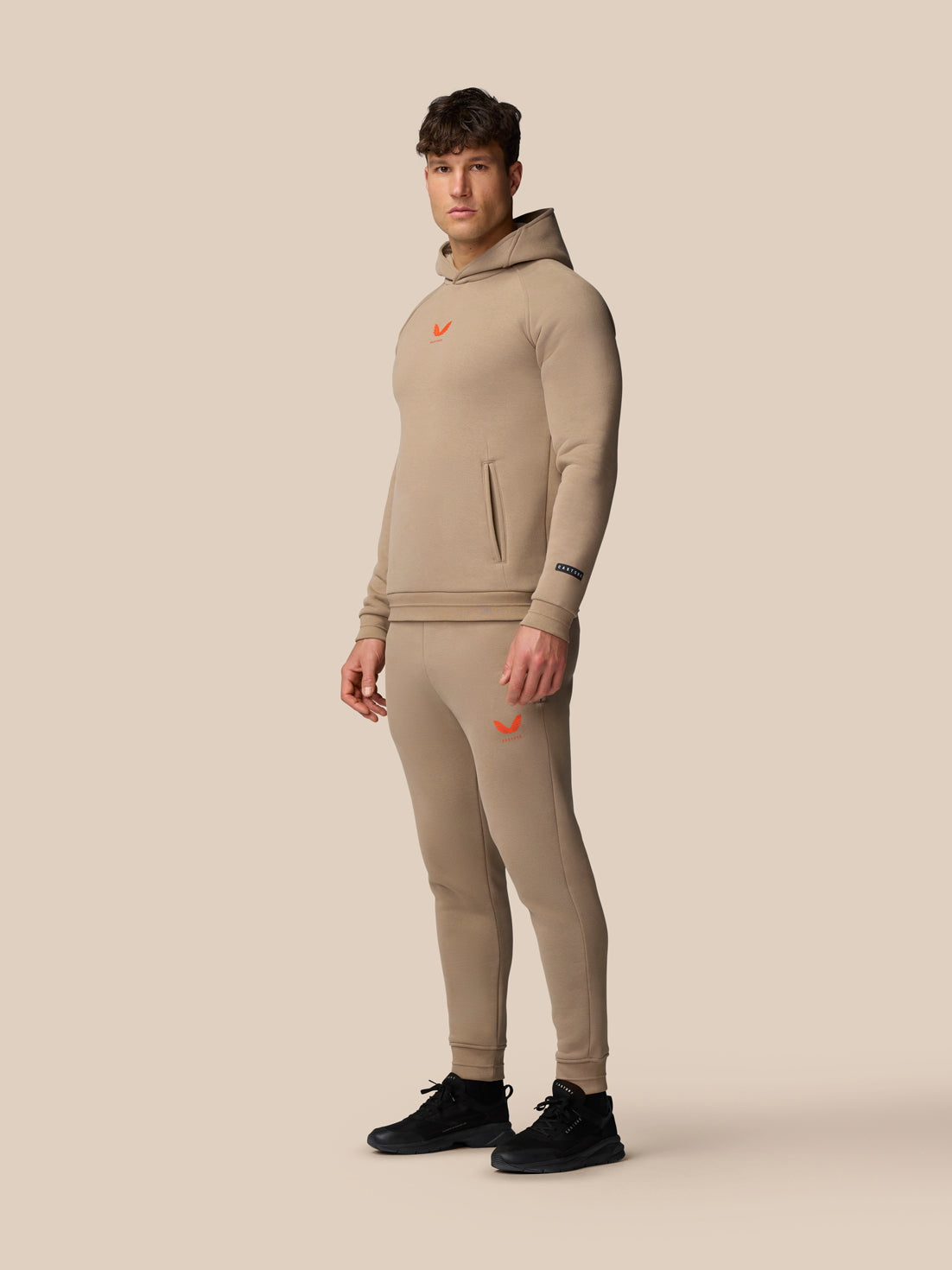 Adapt Fleece Hoodie - Clay - Clay/Deep Orange