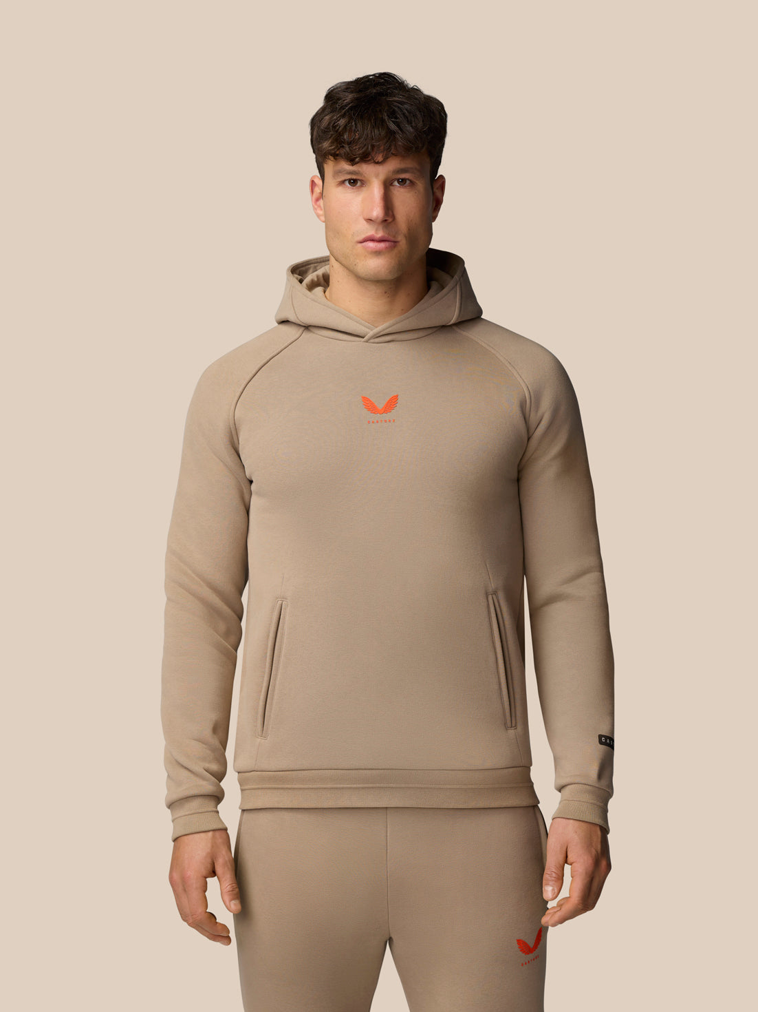 Adapt Fleece Hoodie - Clay - Clay/Deep Orange