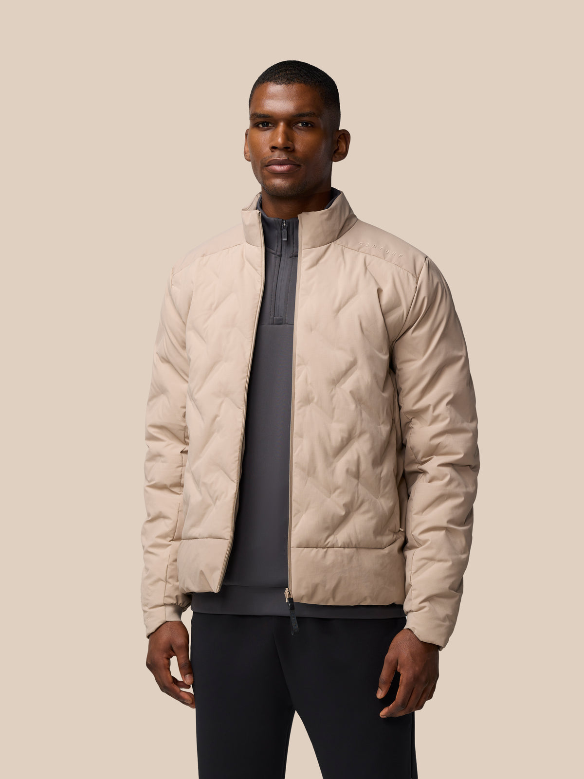 Padded Jacket - Mushroom - Mushroom/Black
